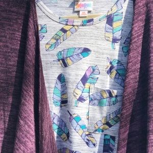 Feather Carly and Purple Sweater Shirley Kimono